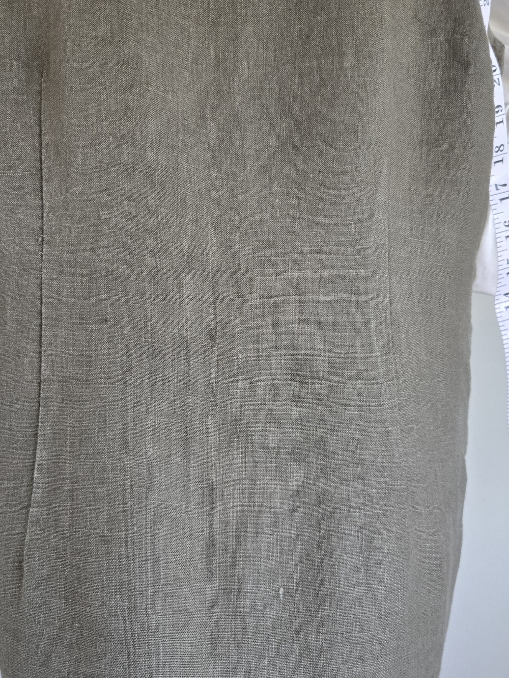 La Redoute 100% Linen Dress Olive Green Button Side Mini Shift Size 6 - Picture 5 of 8